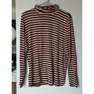 Eloquii Women's Plus L/S Stripe Layering Turtleneck Top Size 22/24 cottagecore